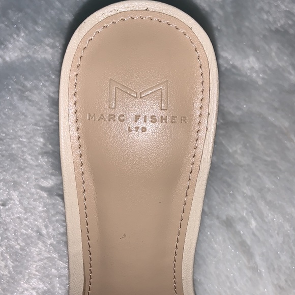 🌷Marc Fisher Tan Leather Square Toe Slide Size 7 - Picture 11 of 11